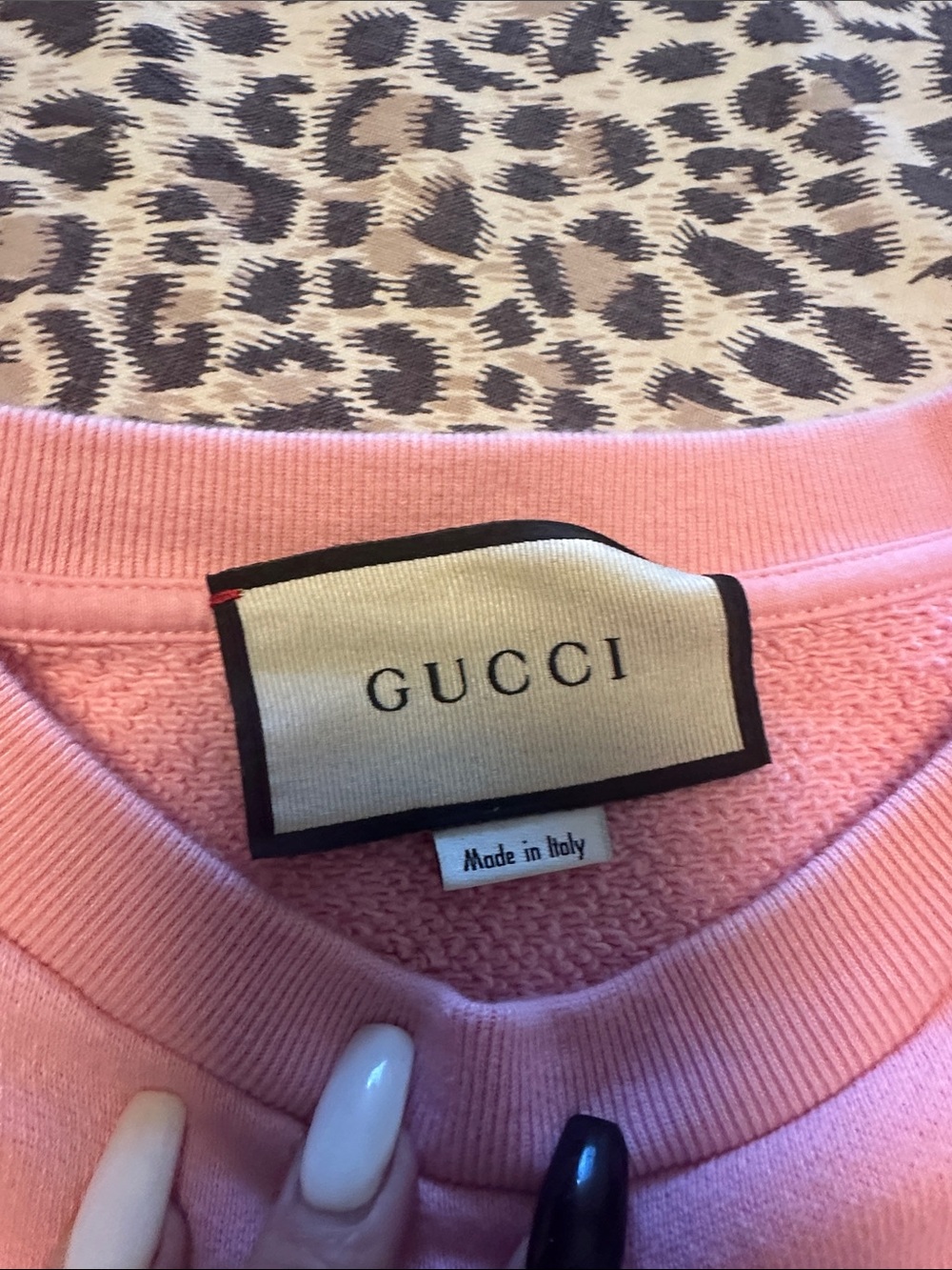 Gucci Pink Embroidered Logo Crewneck tennis Sweater - Picture 3 of 8